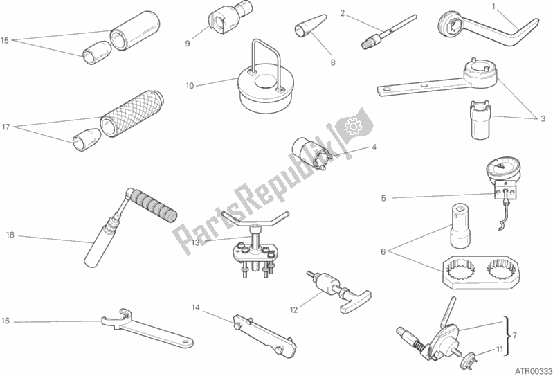Tutte le parti per il 01a - Strumenti Di Servizio Per Officina del Ducati Diavel Carbon FL 1200 2016